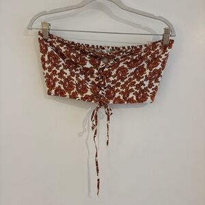 Valija Paisley Lace-Up Crop Top